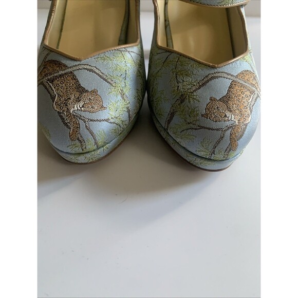 Sarah Flint X Gracie Perfect Mary Jane Platform 85 Pump Jacquard Tropics 39(8.5) - Picture 7 of 16